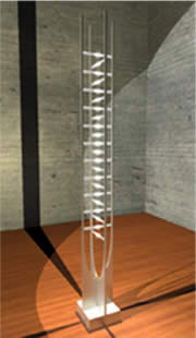 3D-Darstellung der Lampe Pyra von Rolf Benz (7. Semester)